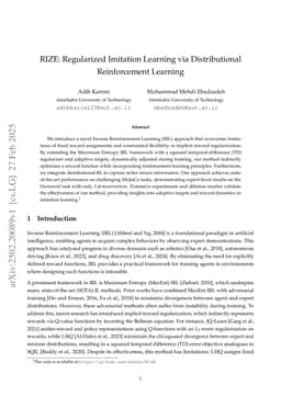 RIZE: Regularized Imitation Learning via Distributional Reinforcement Learning