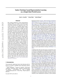 Sanity Checking Causal Representation Learning on a Simple Real-World System