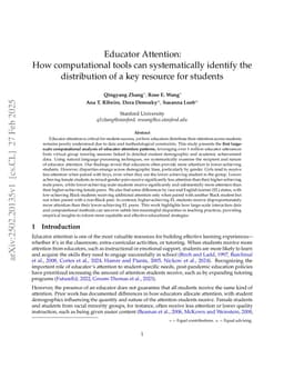 Educator Attention: How computational tools can systematically identify the distribution of a key resource for students