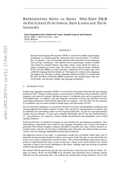 Representing Signs as Signs: One-Shot ISLR to Facilitate Functional Sign Language Technologies