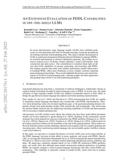 An Extensive Evaluation of PDDL Capabilities in off-the-shelf LLMs