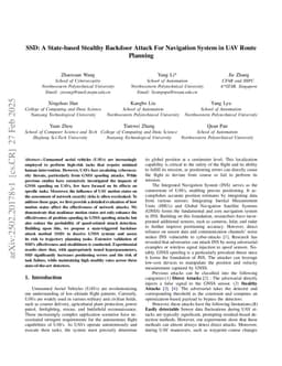 SSD: A State-based Stealthy Backdoor Attack For Navigation System in UAV Route Planning