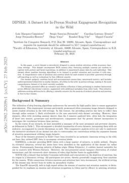 DIPSER: A Dataset for In-Person Student Engagement Recognition in the Wild