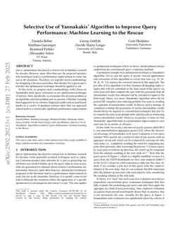 Selective Use of Yannakakis' Algorithm to Improve Query Performance: Machine Learning to the Rescue