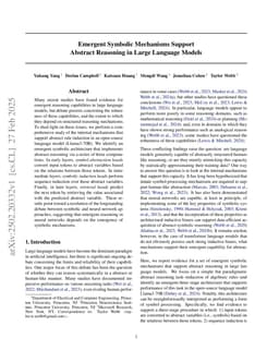 Emergent Symbolic Mechanisms Support Abstract Reasoning in Large Language Models
