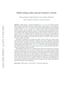 Selfish mining under general stochastic rewards