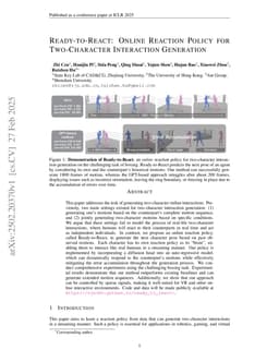 Ready-to-React: Online Reaction Policy for Two-Character Interaction Generation