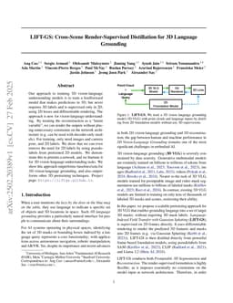 LIFT-GS: Cross-Scene Render-Supervised Distillation for 3D Language Grounding