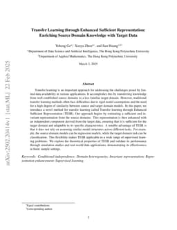 Transfer Learning through Enhanced Sufficient Representation: Enriching Source Domain Knowledge with Target Data