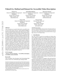 VideoA11y: Method and Dataset for Accessible Video Description