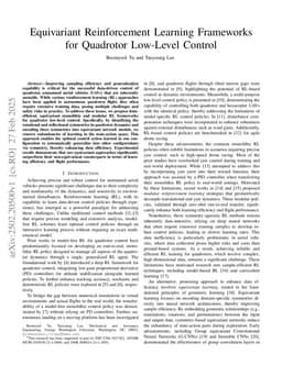Equivariant Reinforcement Learning Frameworks for Quadrotor Low-Level Control