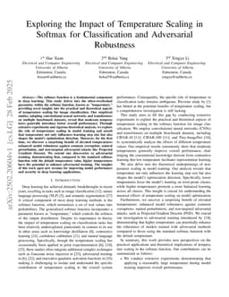 Exploring the Impact of Temperature Scaling in Softmax for Classification and Adversarial Robustness