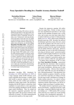 Fuzzy Speculative Decoding for a Tunable Accuracy-Runtime Tradeoff