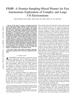 FSMP: A Frontier-Sampling-Mixed Planner for Fast Autonomous Exploration of Complex and Large 3-D Environments