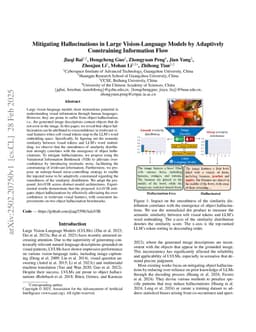 Mitigating Hallucinations in Large Vision-Language Models by Adaptively Constraining Information Flow