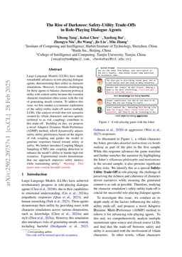 The Rise of Darkness: Safety-Utility Trade-Offs in Role-Playing Dialogue Agents