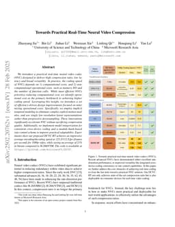 Towards Practical Real-Time Neural Video Compression