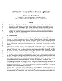 Information-Theoretic Perspectives on Optimizers