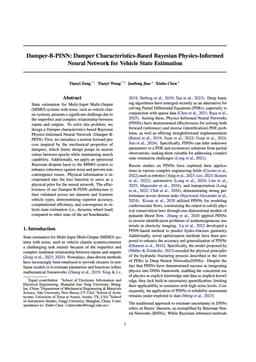 Damper-B-PINN: Damper Characteristics-Based Bayesian Physics-Informed Neural Network for Vehicle State Estimation