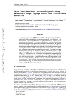 Triple Phase Transitions: Understanding the Learning Dynamics of Large Language Models from a Neuroscience Perspective