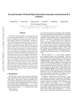 Towards Semantic 3D Hand-Object Interaction Generation via Functional Text Guidance