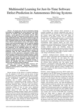 Multimodal Learning for Just-In-Time Software Defect Prediction in Autonomous Driving Systems