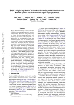 HAIC: Improving Human Action Understanding and Generation with Better Captions for Multi-modal Large Language Models