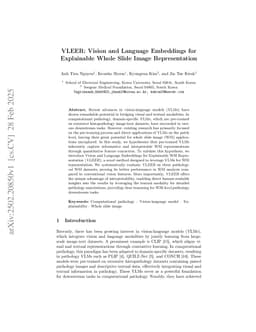 VLEER: Vision and Language Embeddings for Explainable Whole Slide Image Representation