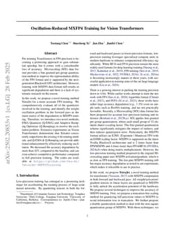 Oscillation-Reduced MXFP4 Training for Vision Transformers