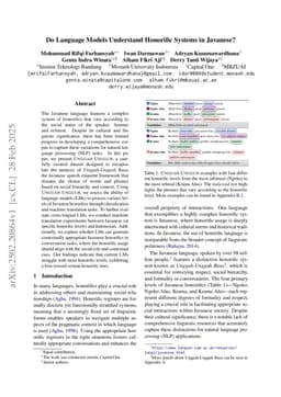 Do Language Models Understand Honorific Systems in Javanese?
