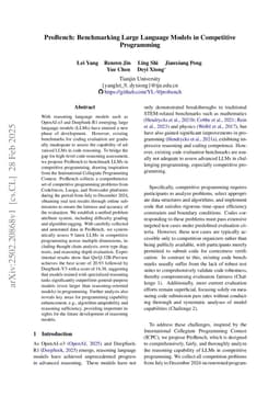 ProBench: Benchmarking Large Language Models in Competitive Programming