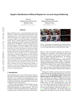 Adaptive Identification of Blurred Regions for Accurate Image Deblurring