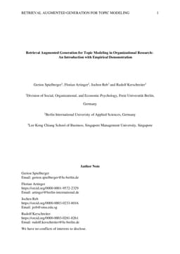 Retrieval Augmented Generation for Topic Modeling in Organizational Research: An Introduction with Empirical Demonstration