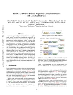 TeleRAG: Efficient Retrieval-Augmented Generation Inference with Lookahead Retrieval