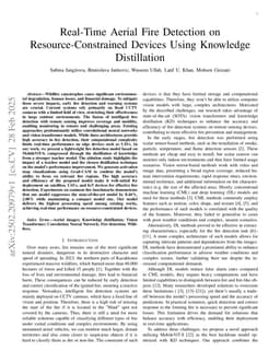 Real-Time Aerial Fire Detection on Resource-Constrained Devices Using Knowledge Distillation