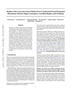 Position: Solve Layerwise Linear Models First to Understand Neural Dynamical Phenomena (Neural Collapse, Emergence, Lazy/Rich Regime, and Grokking)