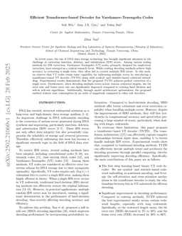 Efficient Transformer-based Decoder for Varshamov-Tenengolts Codes
