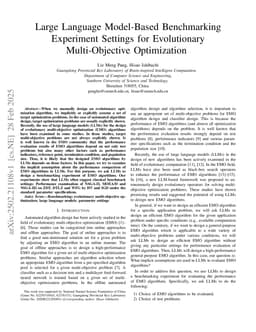 Large Language Model-Based Benchmarking Experiment Settings for Evolutionary Multi-Objective Optimization