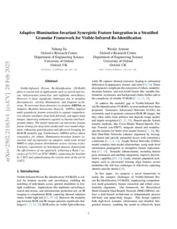 Adaptive Illumination-Invariant Synergistic Feature Integration in a Stratified Granular Framework for Visible-Infrared Re-Identification