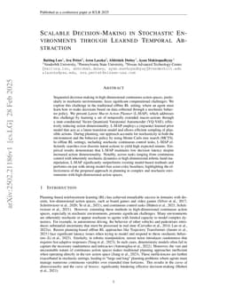 Scalable Decision-Making in Stochastic Environments through Learned Temporal Abstraction