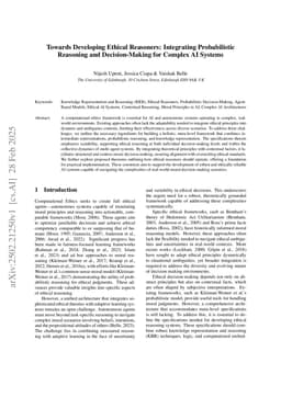 Towards Developing Ethical Reasoners: Integrating Probabilistic Reasoning and Decision-Making for Complex AI Systems