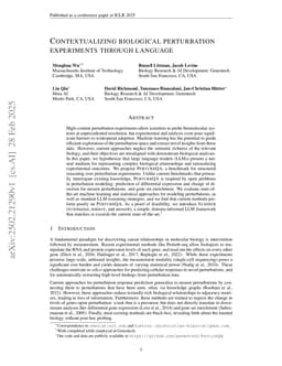 Contextualizing biological perturbation experiments through language