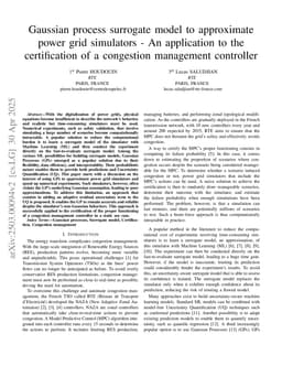 Gaussian process surrogate model to approximate power grid simulators -- An application to the certification of a congestion management controller