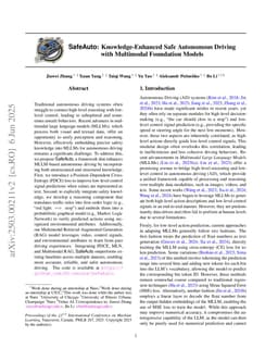 SafeAuto: Knowledge-Enhanced Safe Autonomous Driving with Multimodal Foundation Models