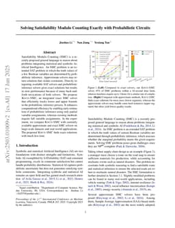 Solving Satisfiability Modulo Counting Exactly with Probabilistic Circuits