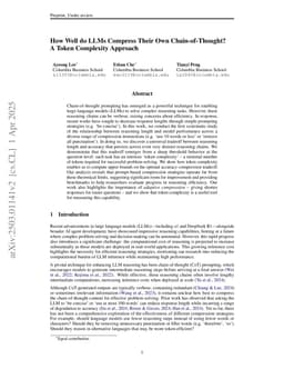 How Well do LLMs Compress Their Own Chain-of-Thought? A Token Complexity Approach