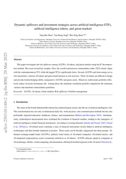 Dynamic spillovers and investment strategies across artificial intelligence ETFs, artificial intelligence tokens, and green markets