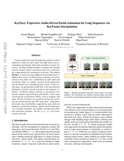 KeyFace: Expressive Audio-Driven Facial Animation for Long Sequences via KeyFrame Interpolation