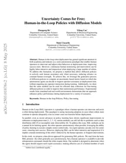 Uncertainty Comes for Free: Human-in-the-Loop Policies with Diffusion Models