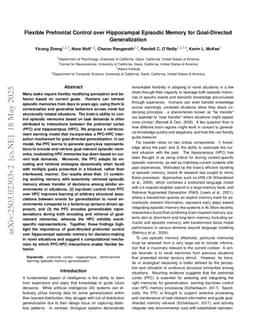 Flexible Prefrontal Control over Hippocampal Episodic Memory for Goal-Directed Generalization